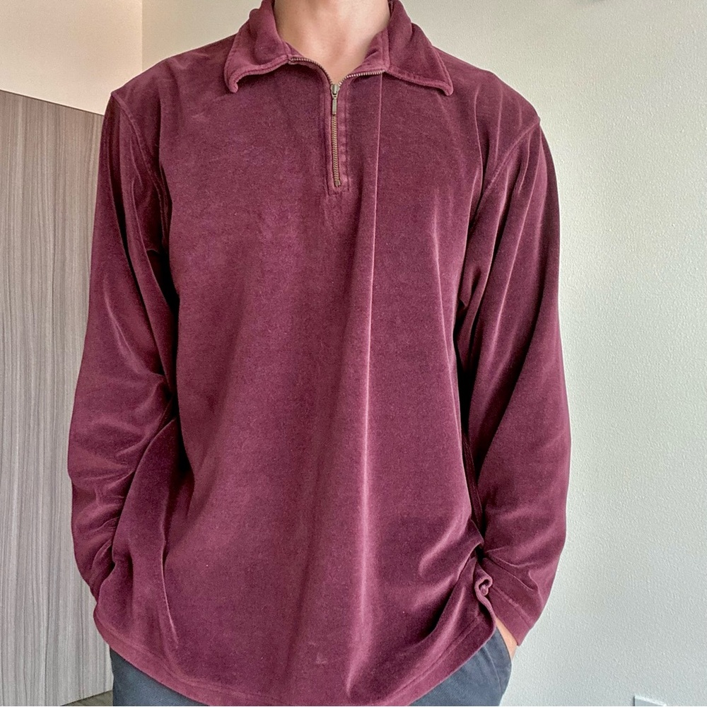 Geoffrey Beene Burgundy Long Sleeve Pullover